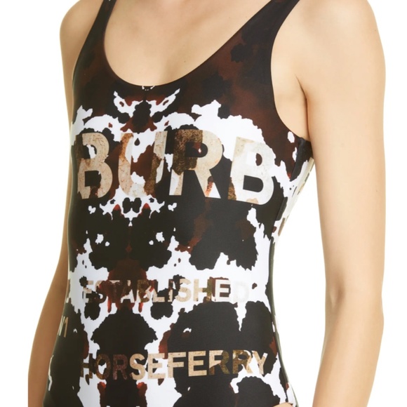 BURBERRY Multicolour Jolie Cow Print Swimsuit One-piece Bathing Suit - Picture 6 of 13